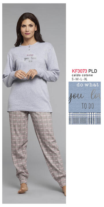 ART. KF3073 PLD- pigiama donna interlock m/l kf3073 pld - Fratelli Parenti